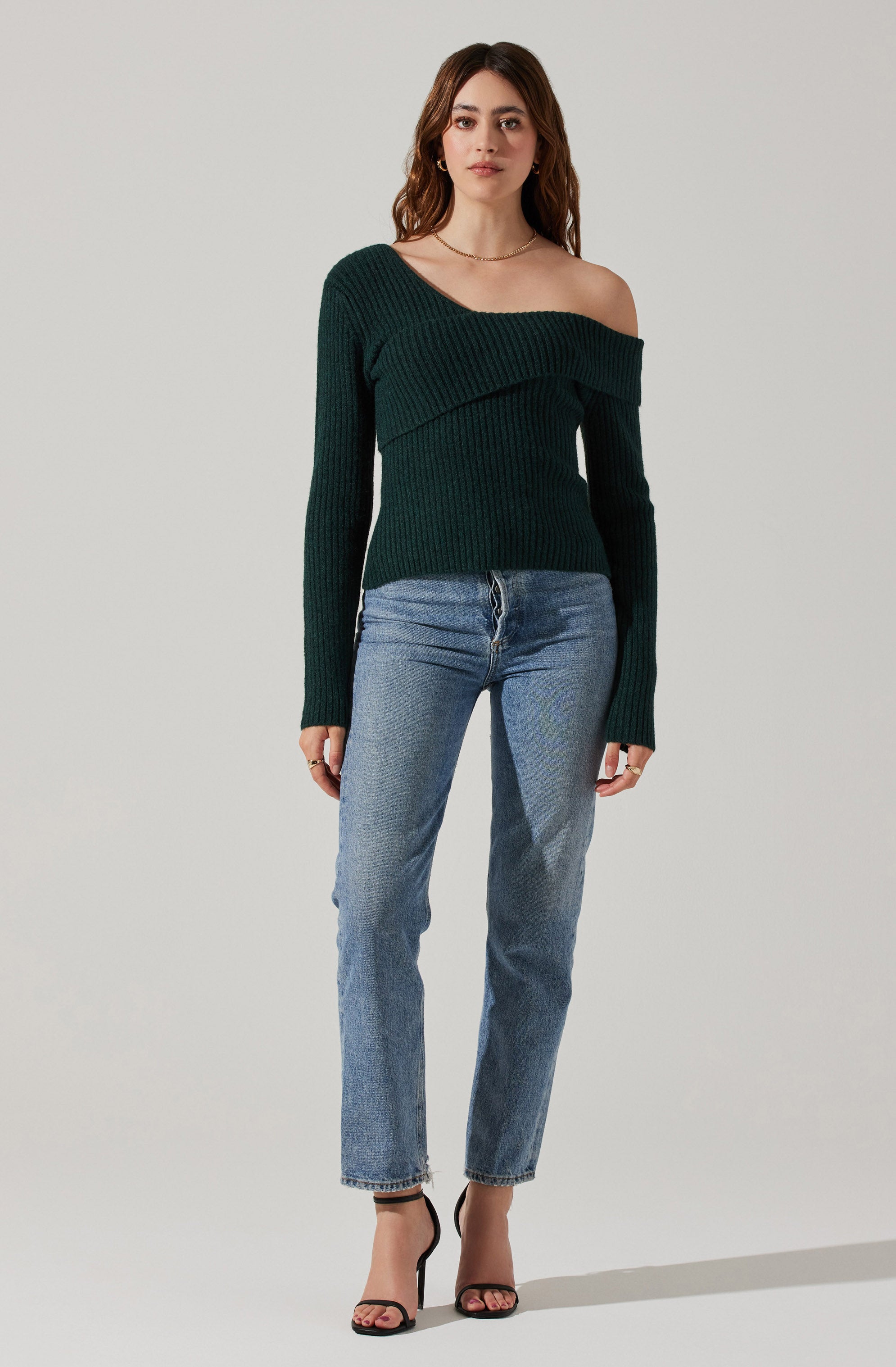 Asymmetrical Foldover Sweater-Aljck