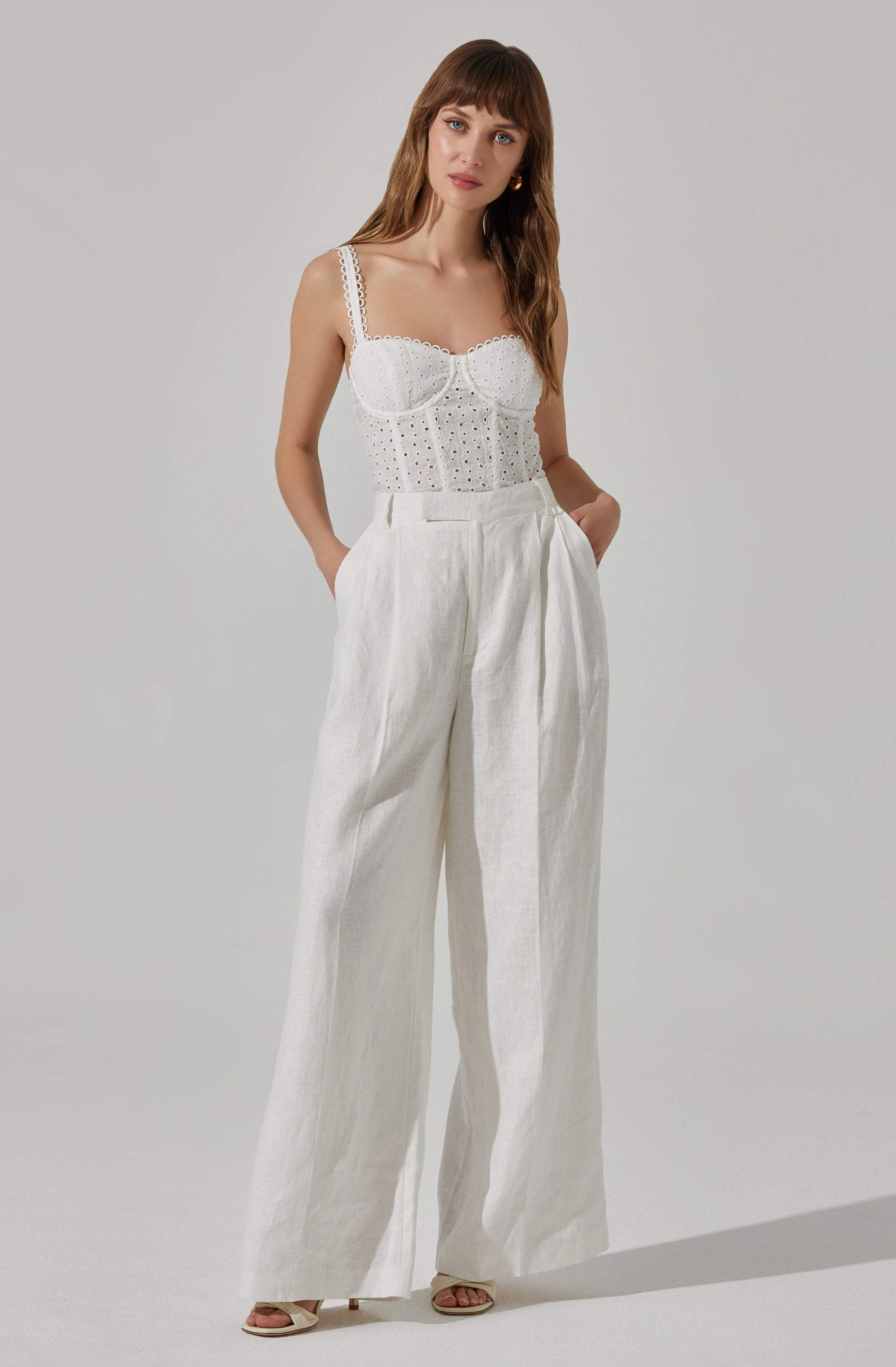 Eyelet Corset Top-Aljck