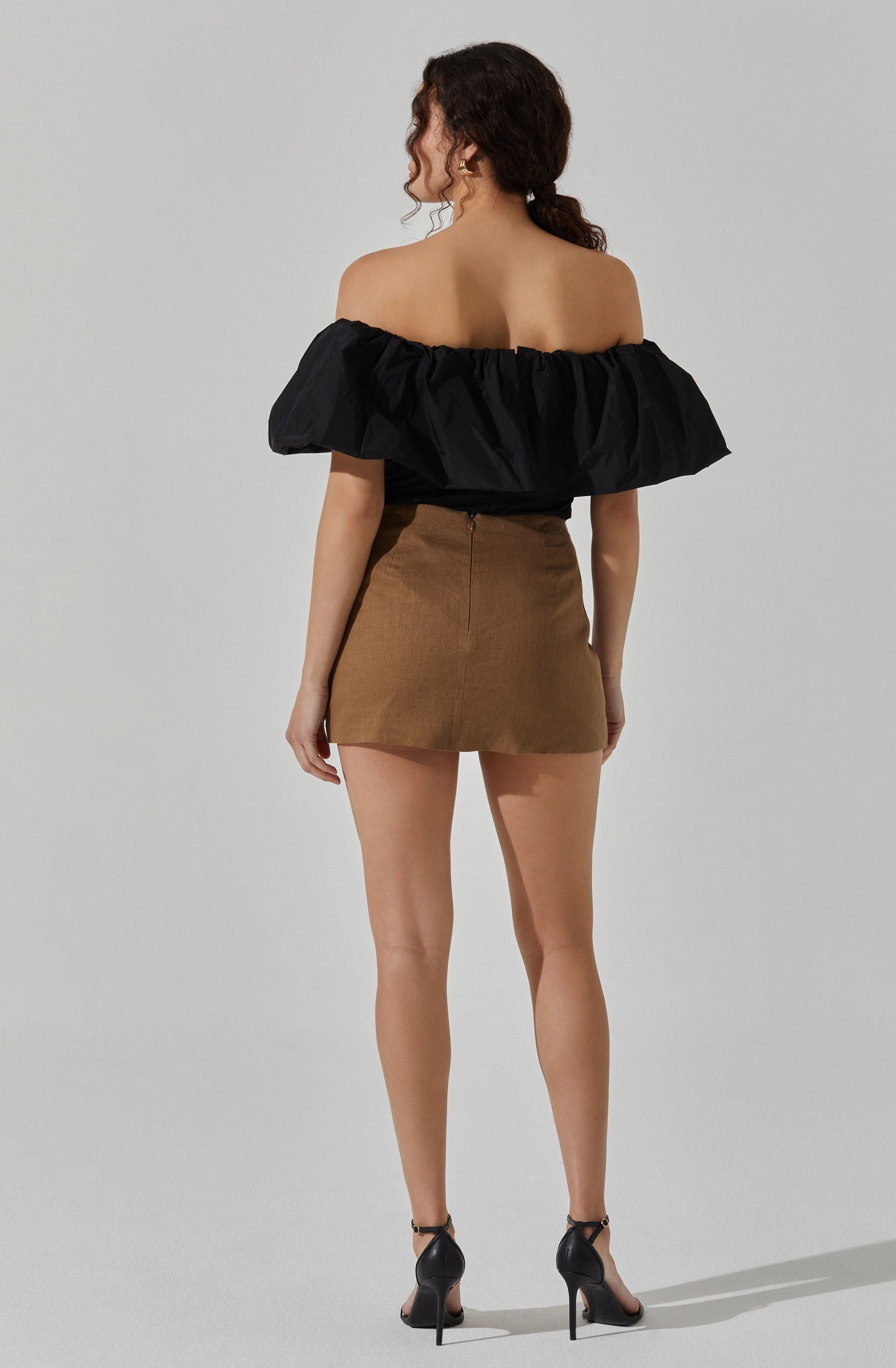 Off Shoulder Ruffle Top-Aljck