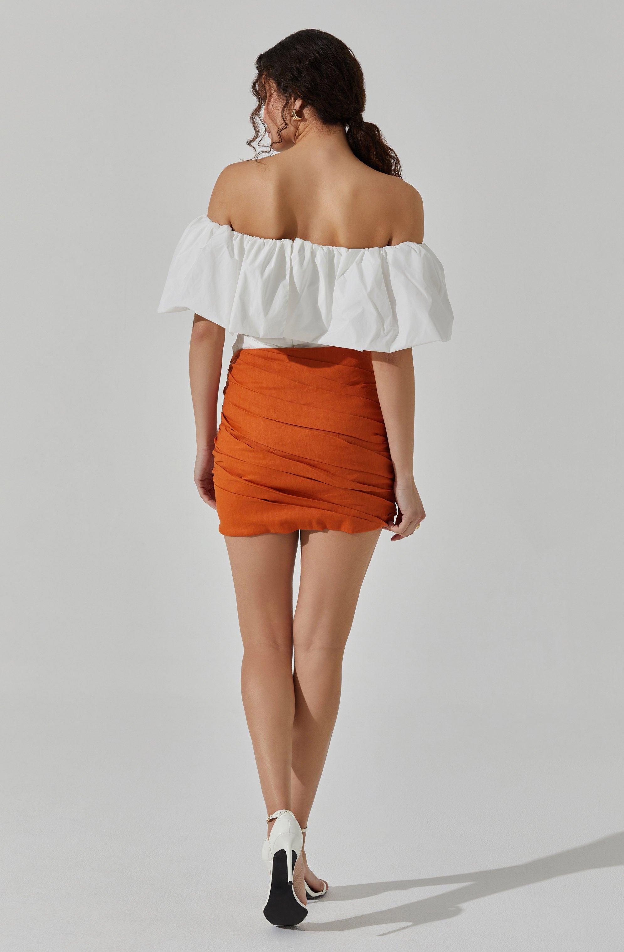 Off Shoulder Ruffle Top-Aljck