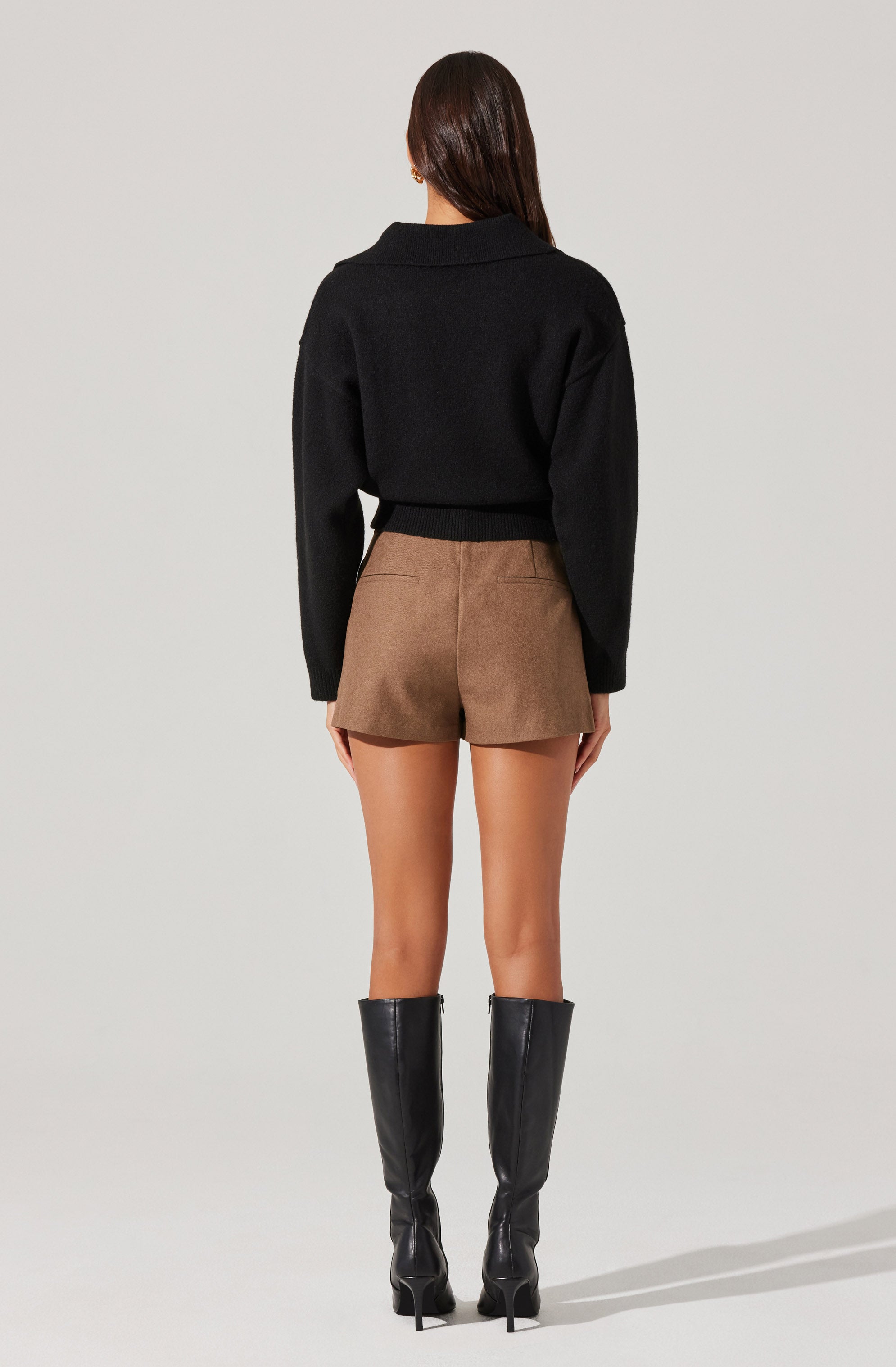 Long Sleeve Polo Sweater-Aljck