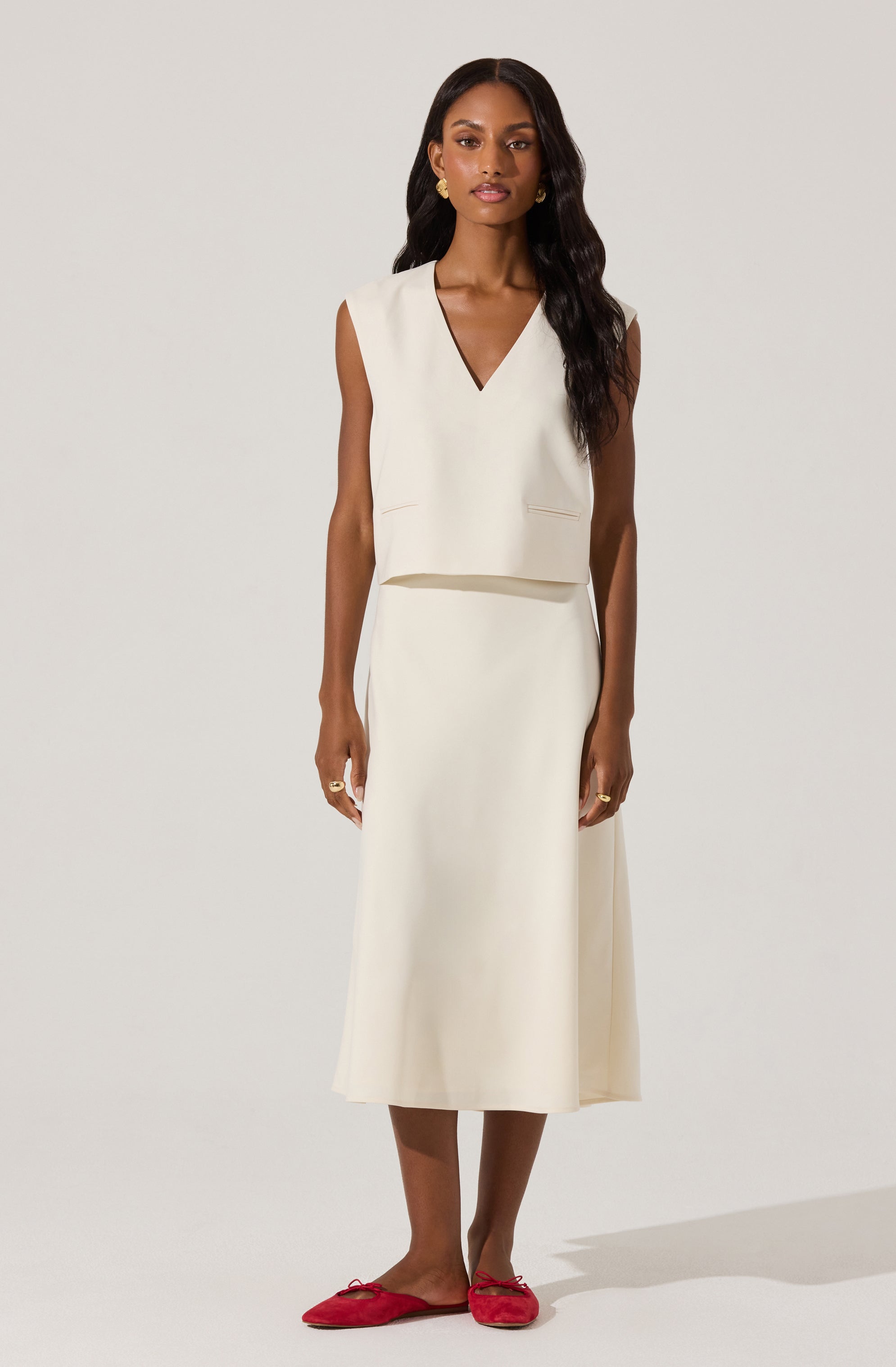 V-neck suit top-Aljck