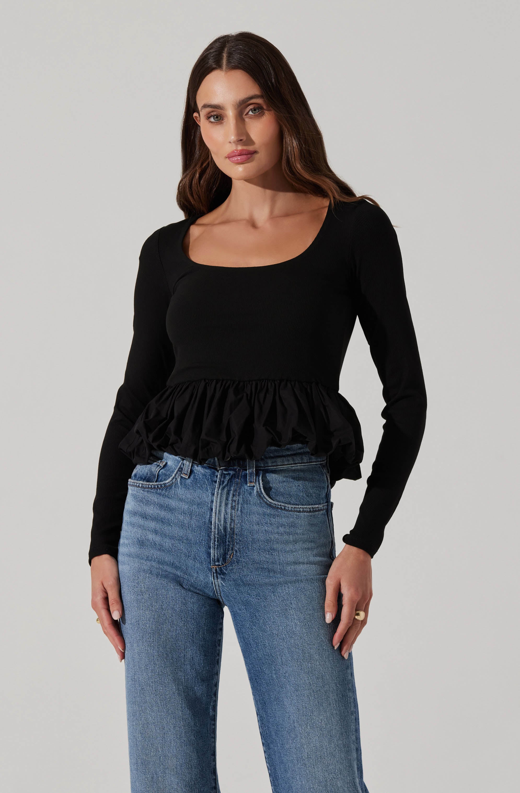 Bubble peplum top-Aljck