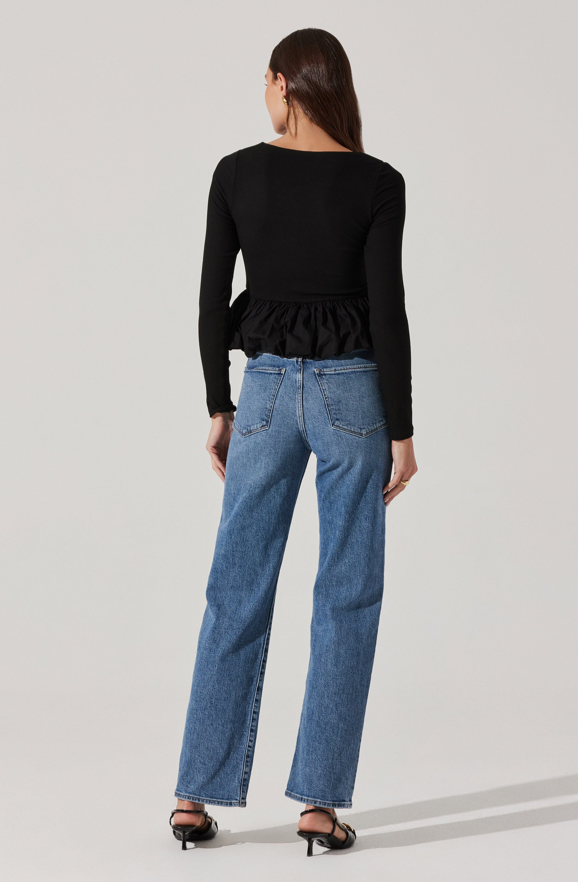 Bubble peplum top-Aljck