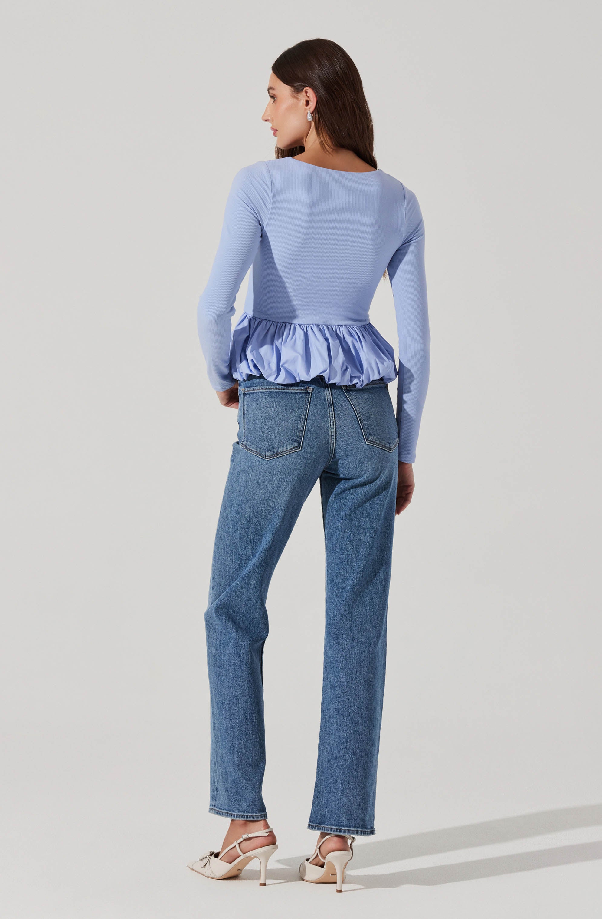 Bubble peplum top-Aljck