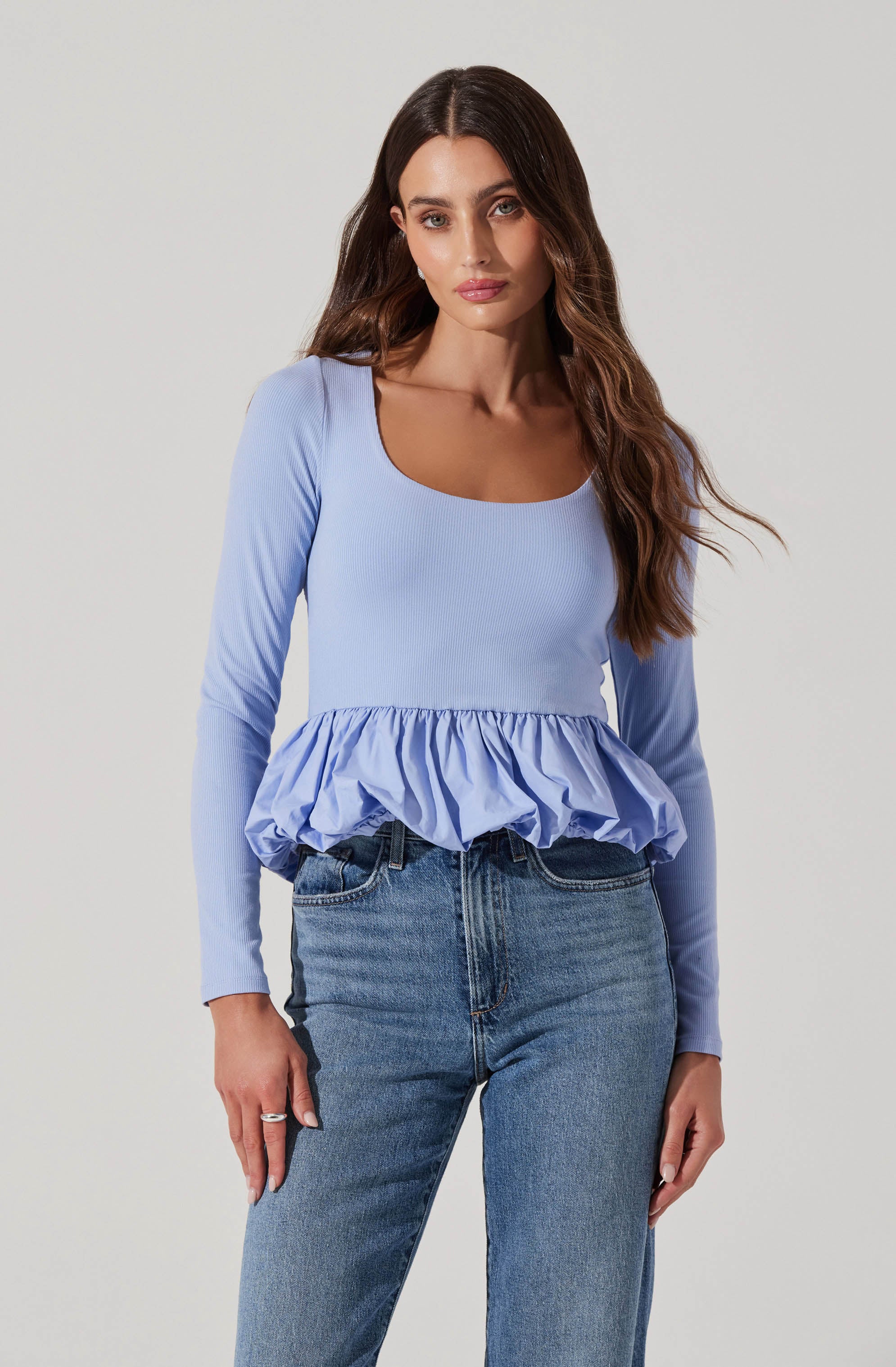 Bubble peplum top-Aljck