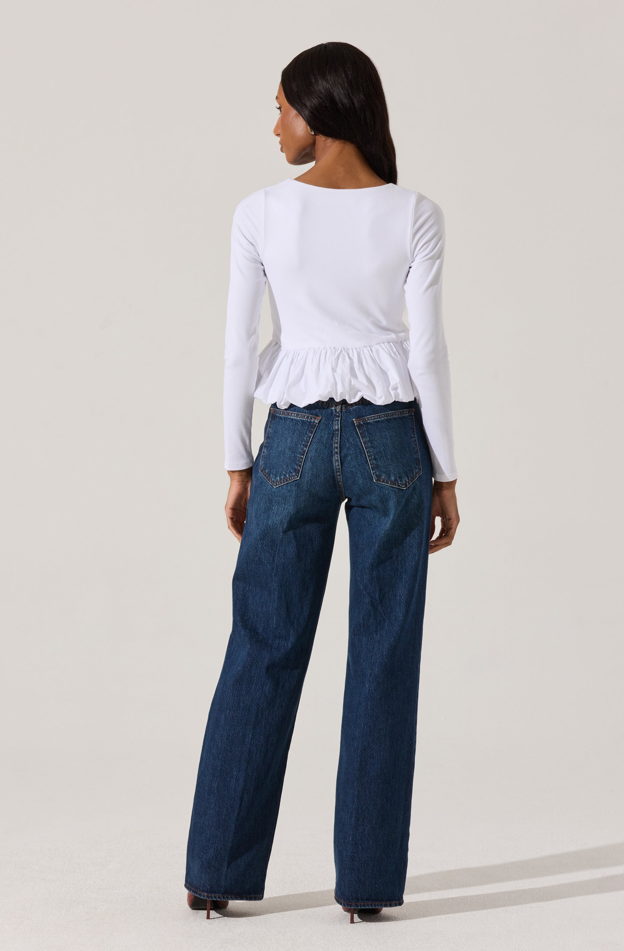 Bubble peplum top-Aljck