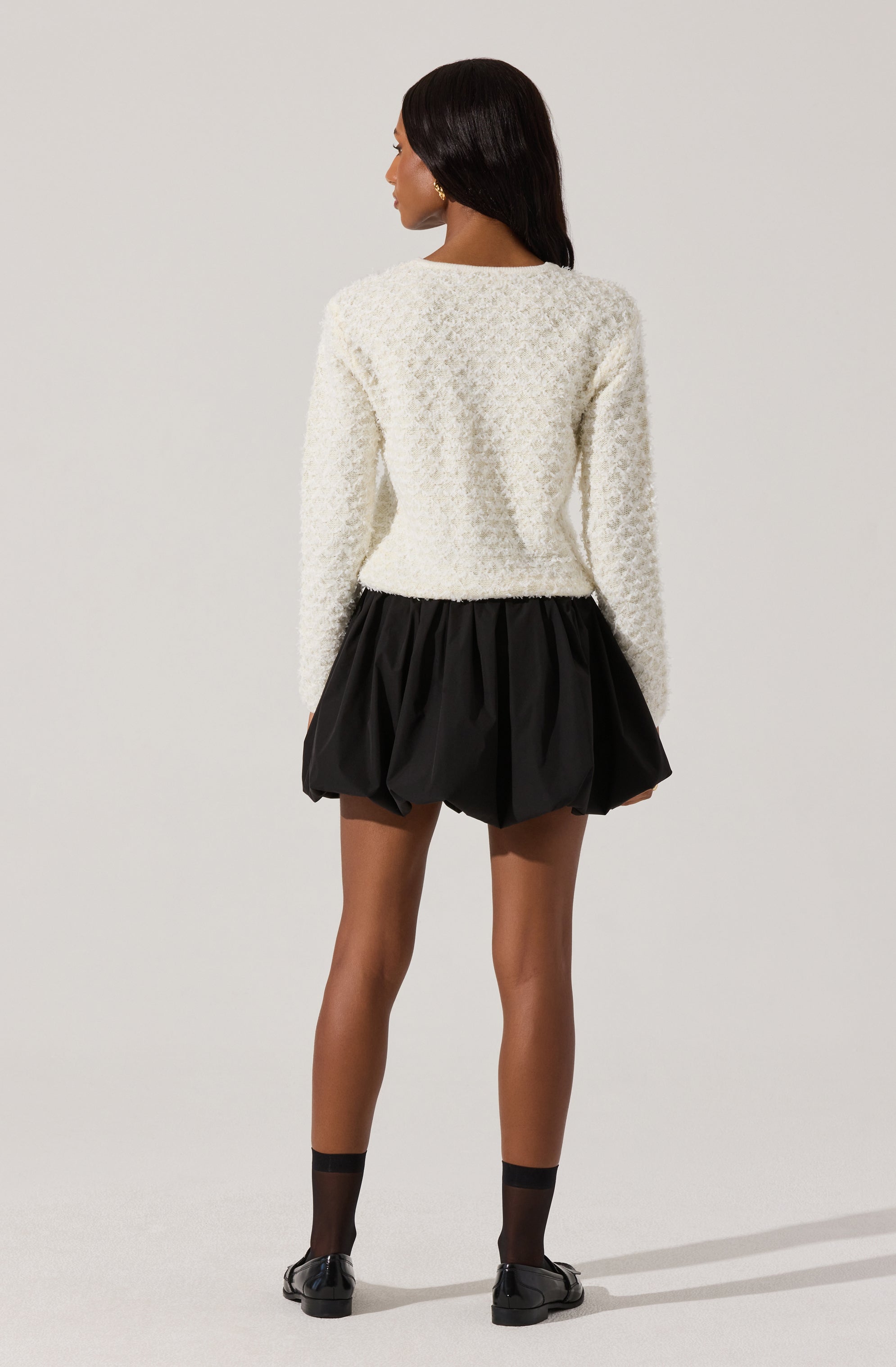 Textured stitch cardigan-Aljck