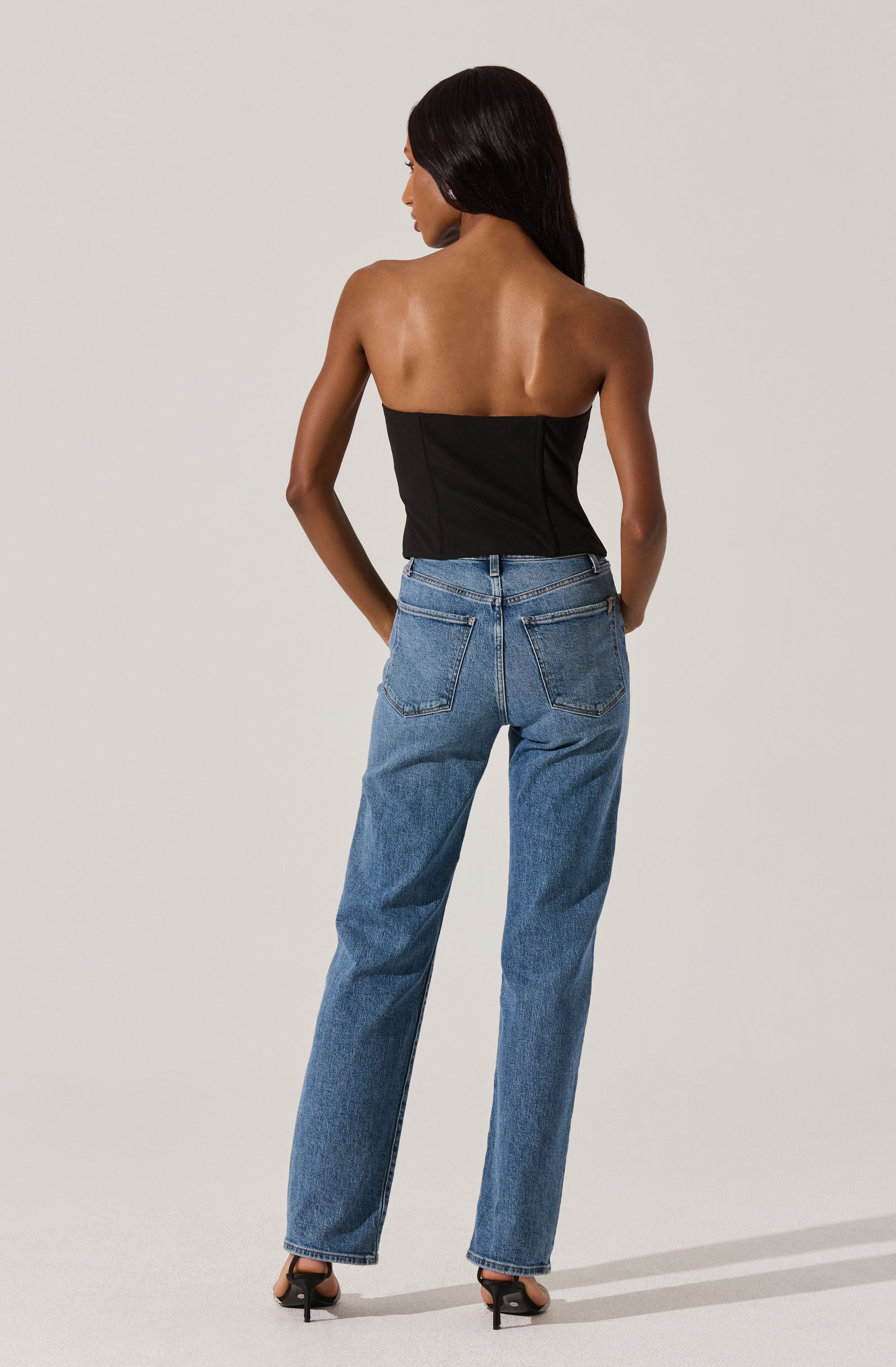 Strapless Bow Bustier Top-Aljck