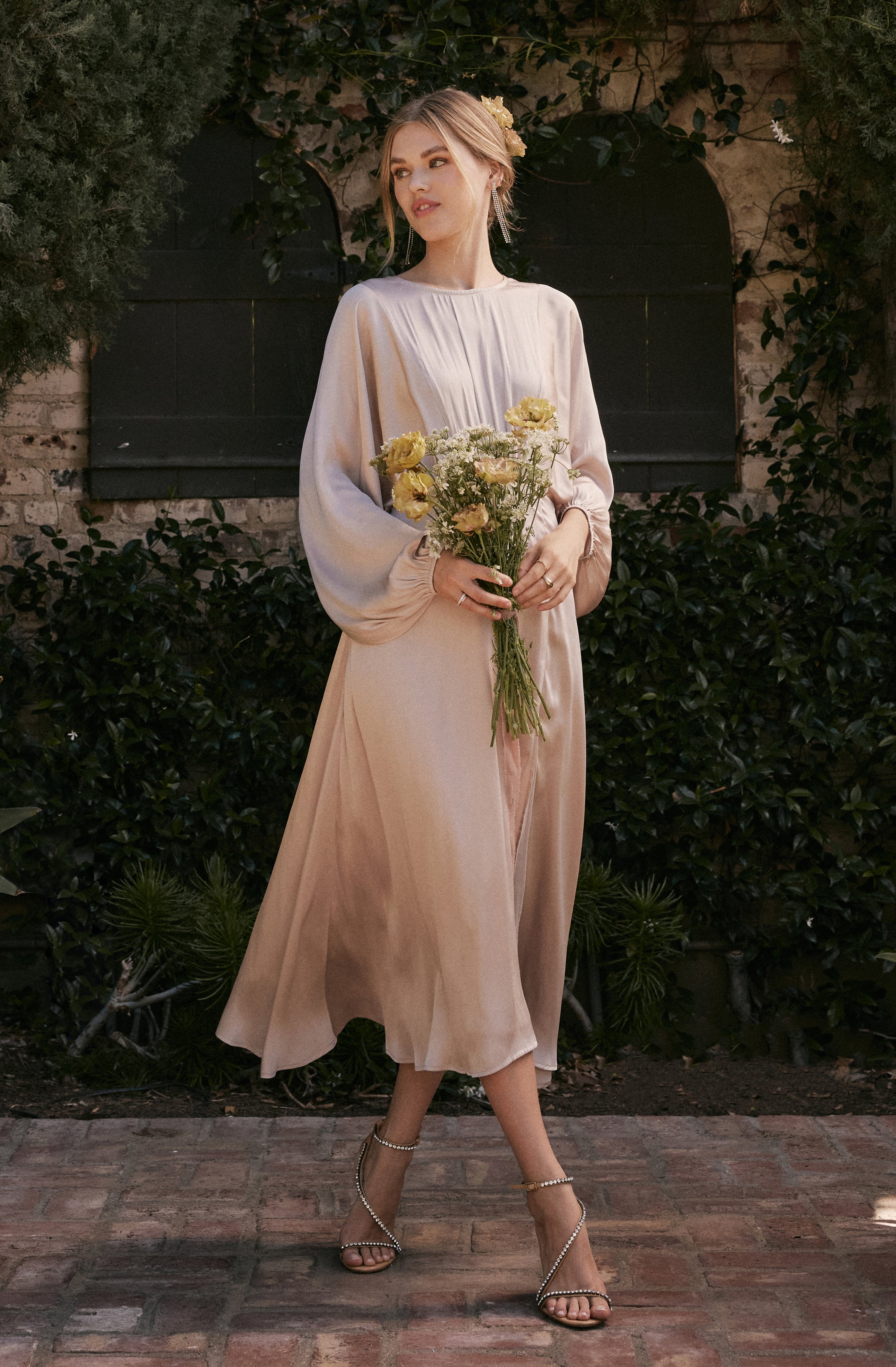 Marin Dolman Sleeve Midi Dress-Aljck