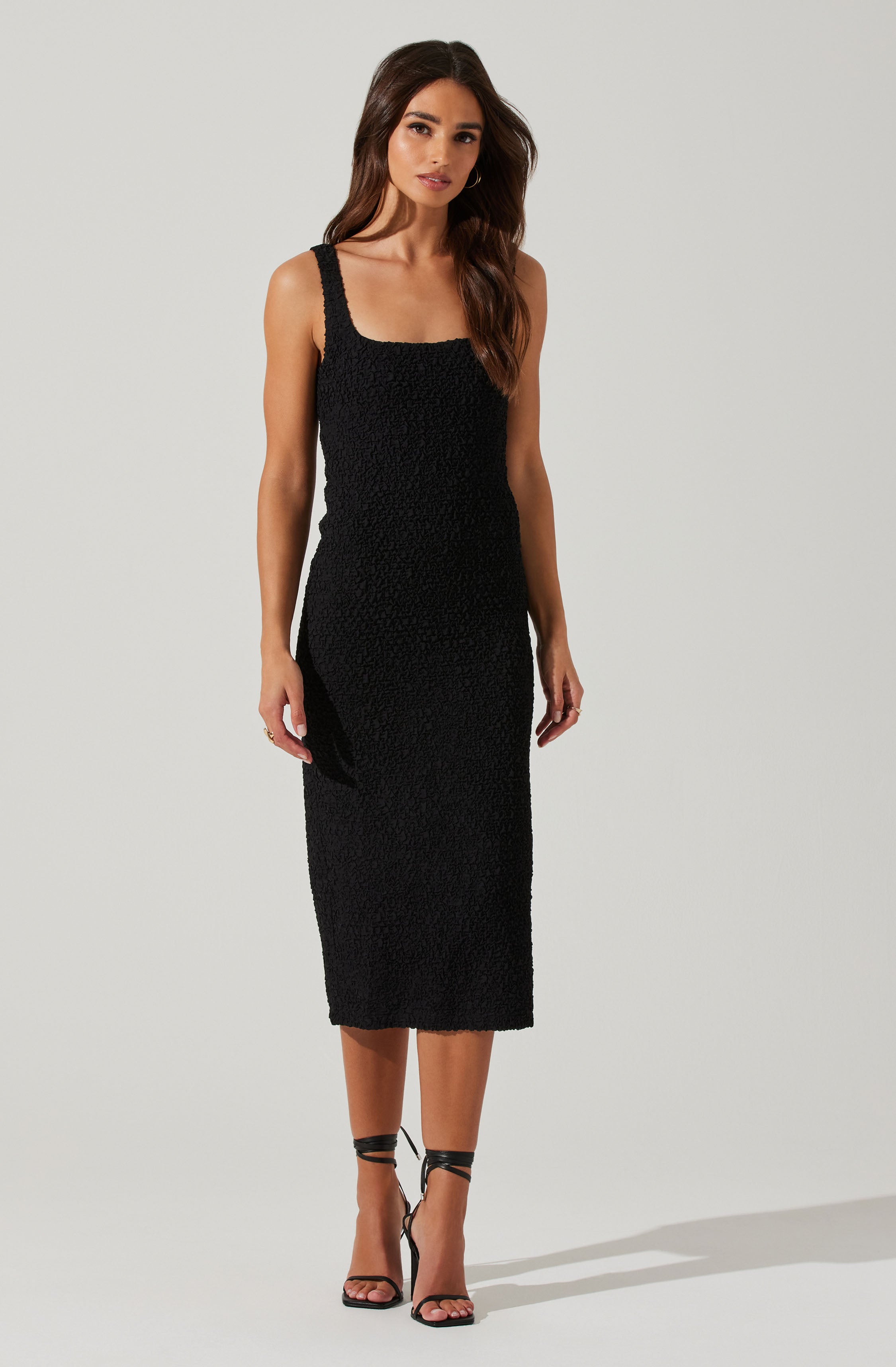 Crisanta Textured Midi Dress-Aljck
