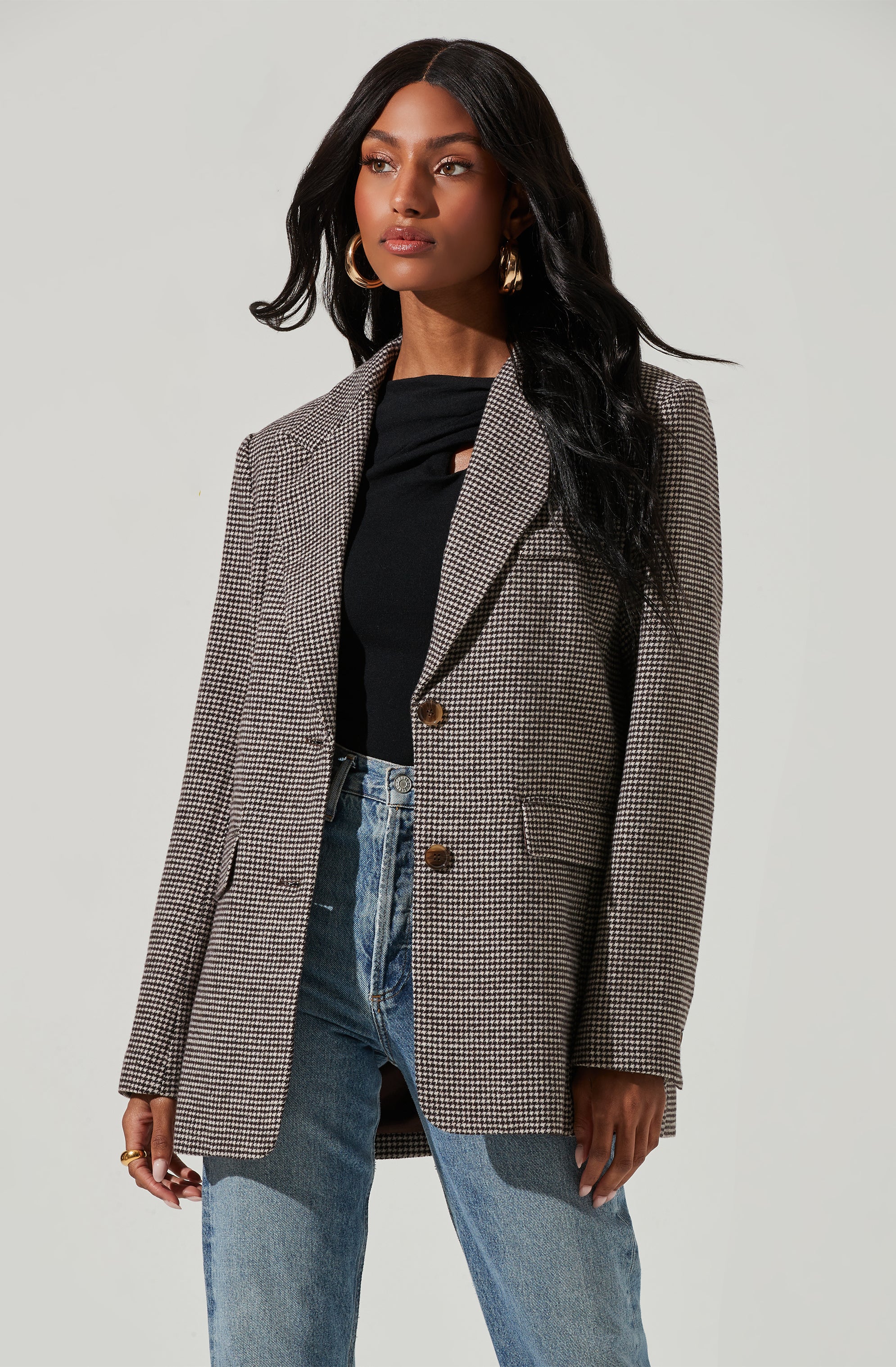 Pauline Plaid Oversized Blazer-Aljck