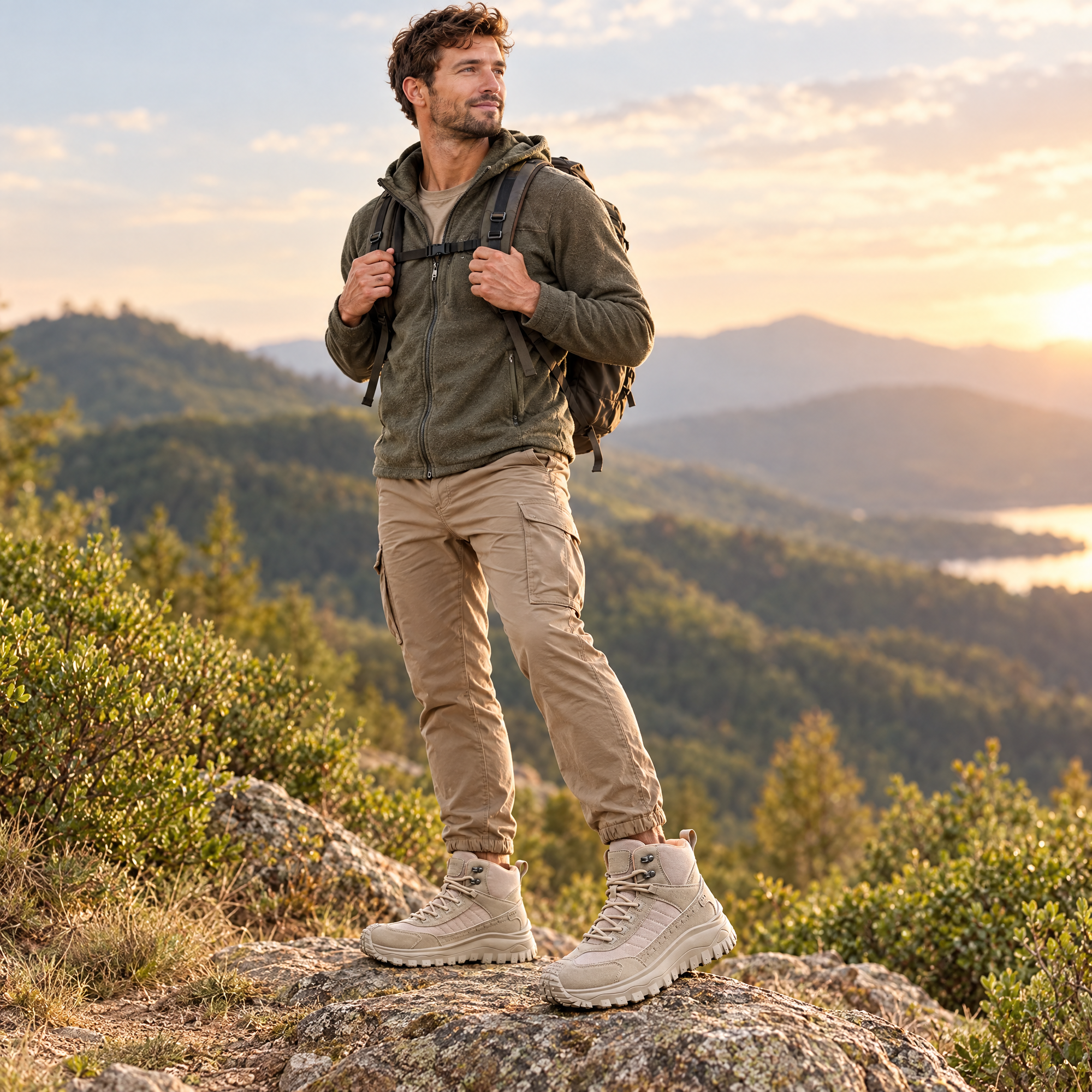  2026 New High-Top Plus Size Casual Sports Shoes, Outdoor Hiking Boots, Comfortable Thick Sole Lightweight Casual Walking Shoes, Suitable for All-Season Daily Outdoor Activities, Walking And Travel, Mountaineering, Camping Gear