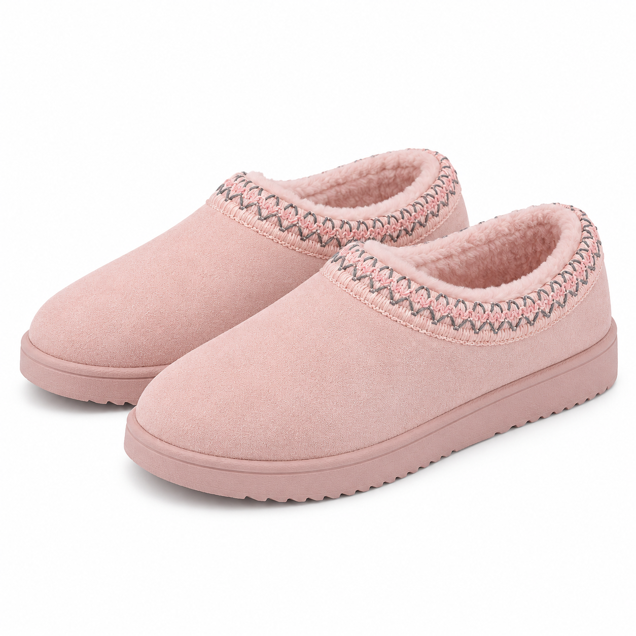 Women's Slipper Slip On For Women Suede Leather Indoor/Outdoor Comfy Fleece Lined Short Mini Snow Boot Slippers House Shoes Breathable Nonslip