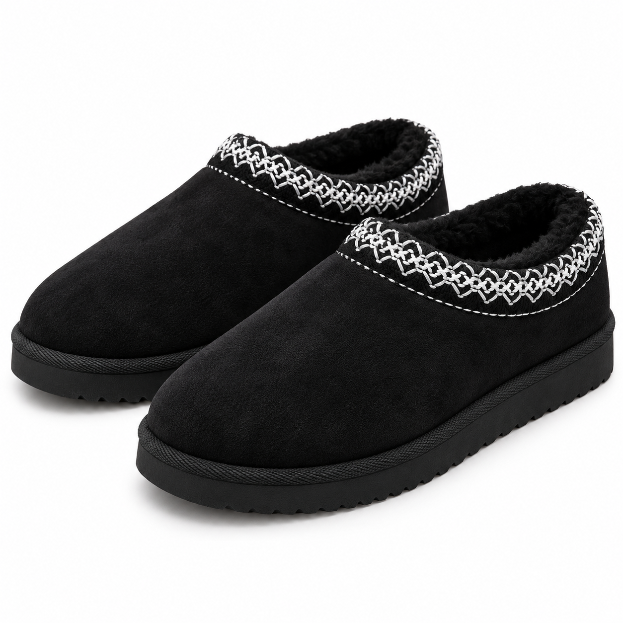 Women's Slipper Slip On For Women Suede Leather Indoor/Outdoor Comfy Fleece Lined Short Mini Snow Boot Slippers House Shoes Breathable Nonslip