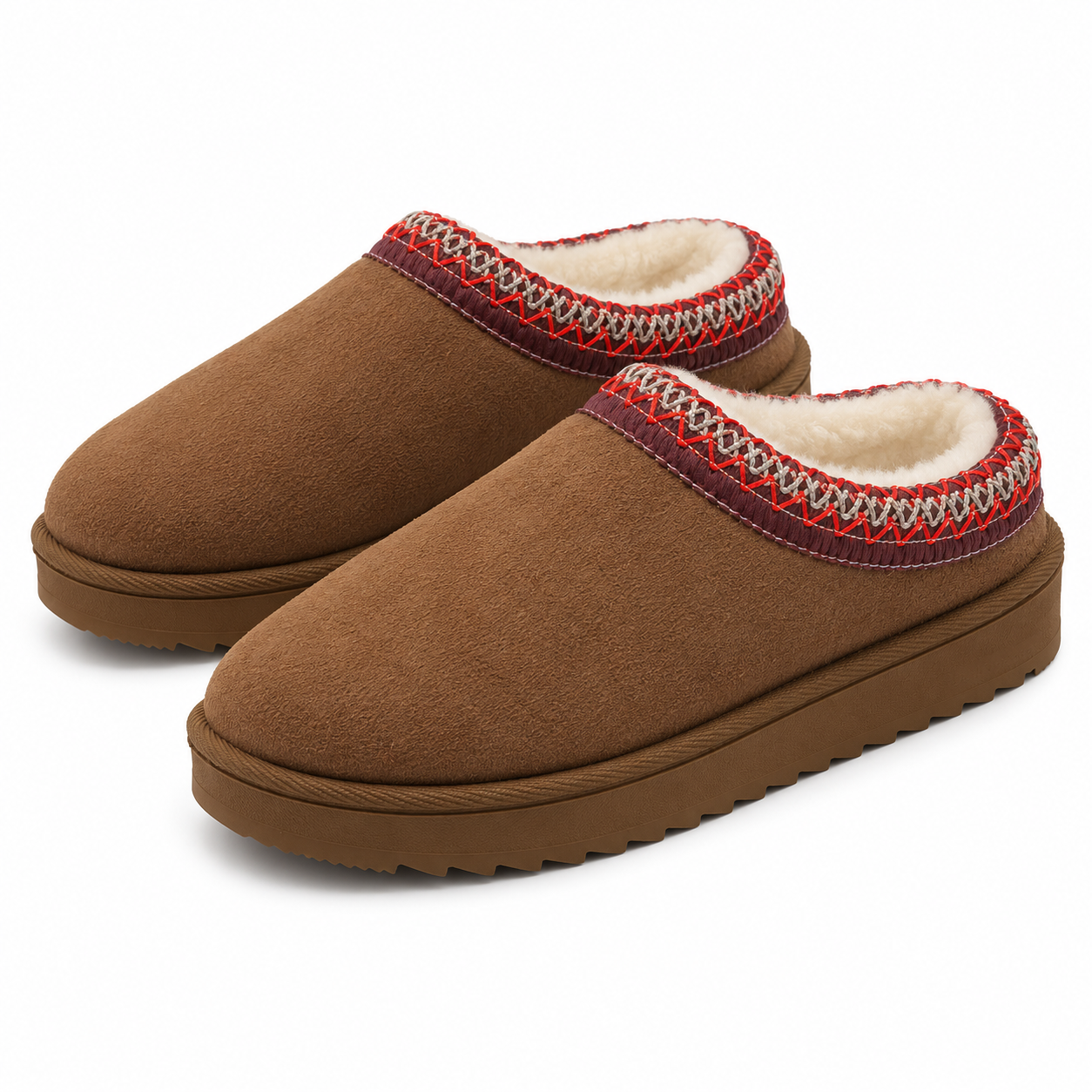 Women's Slipper Slip On For Women Suede Leather Indoor/Outdoor Comfy Fleece Lined Short Mini Snow Boot Slippers House Shoes Breathable Nonslip