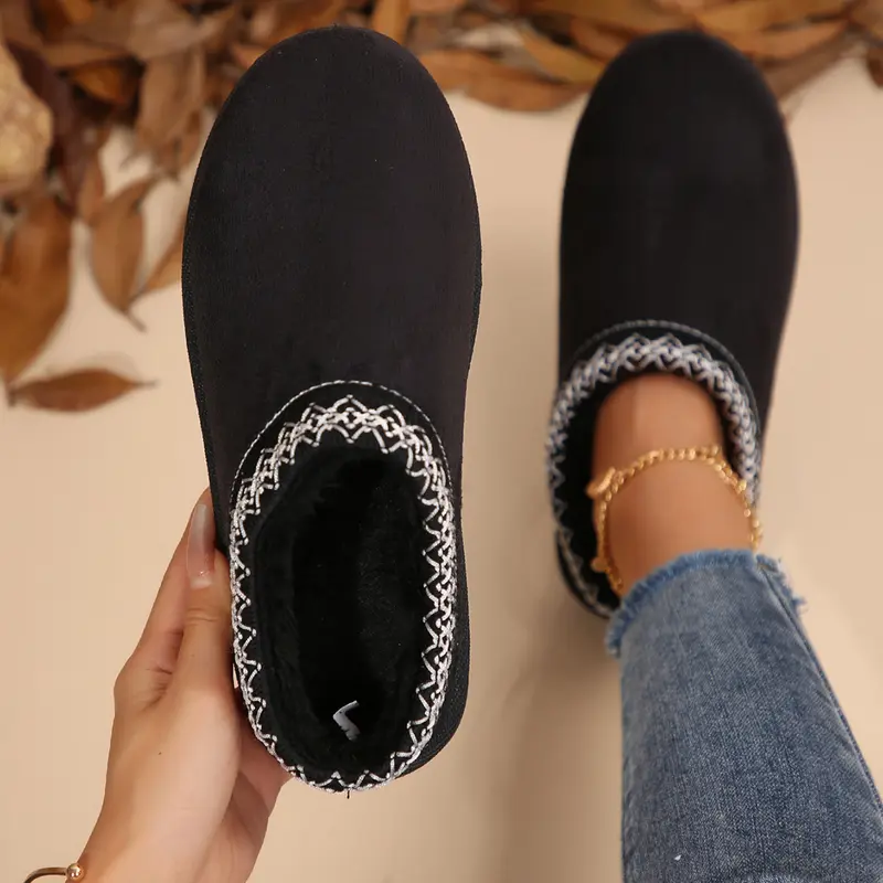 Women's Indoor Warm Slippers with Soft Anti-Slip Sole, Winter Ankle Boots, Cozy House Orthopedic Shoes