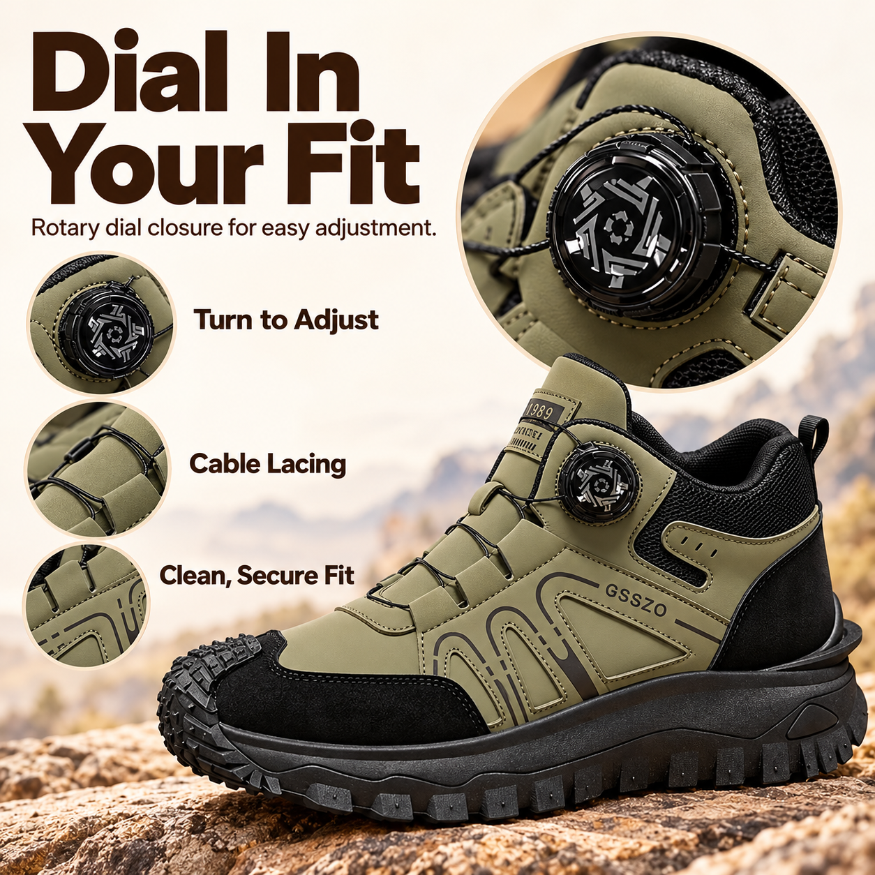 Men's Fashion New Outdoor Hiking Shoes, Good Grip, Breathable and Comfortable, Non-slip and Wear-resistant