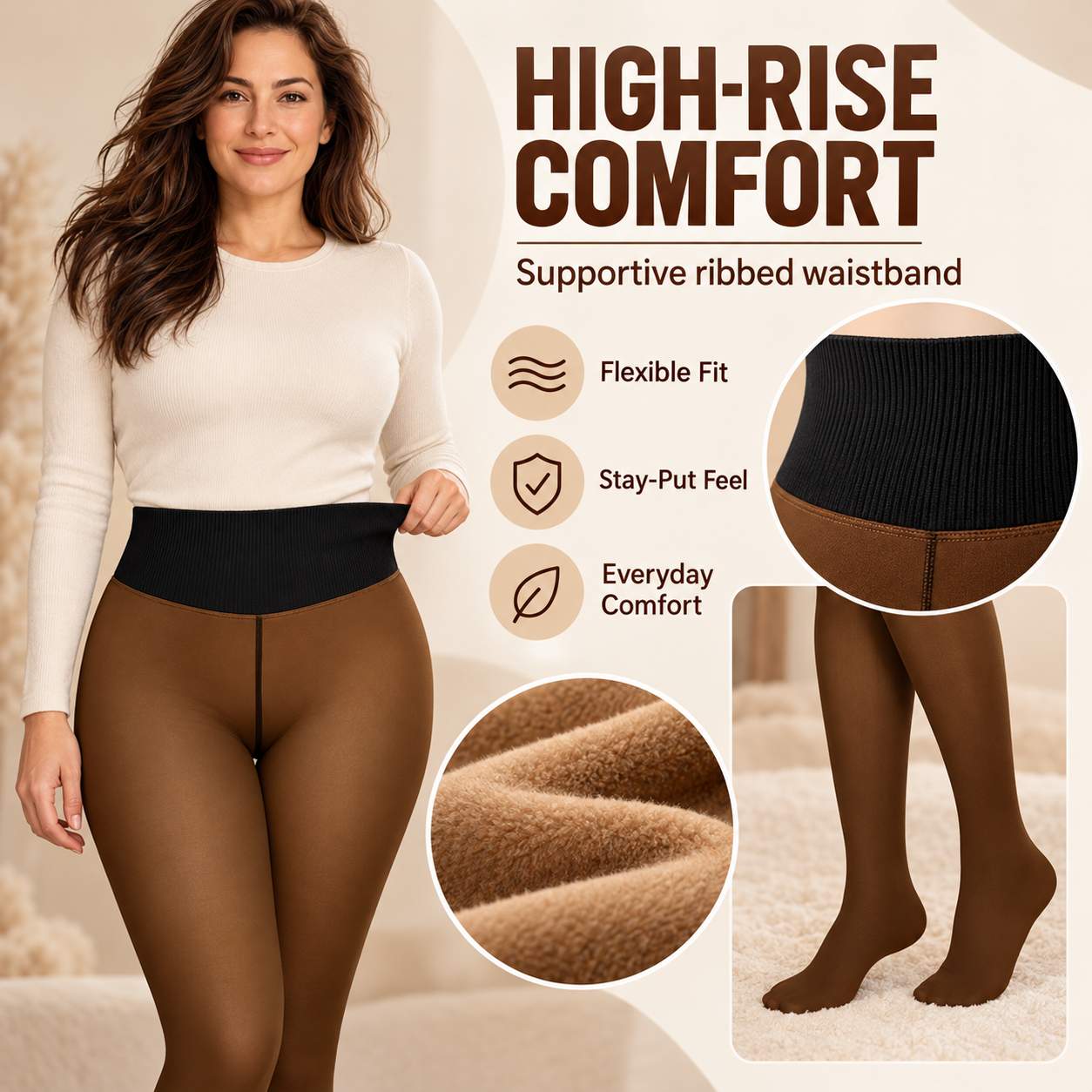 Women Fleece Lined Tights Body Slimming Leggings Sheer Fake Translucent Pantyhose Plus Size Thermal High Waisted Footed Opaque Tights