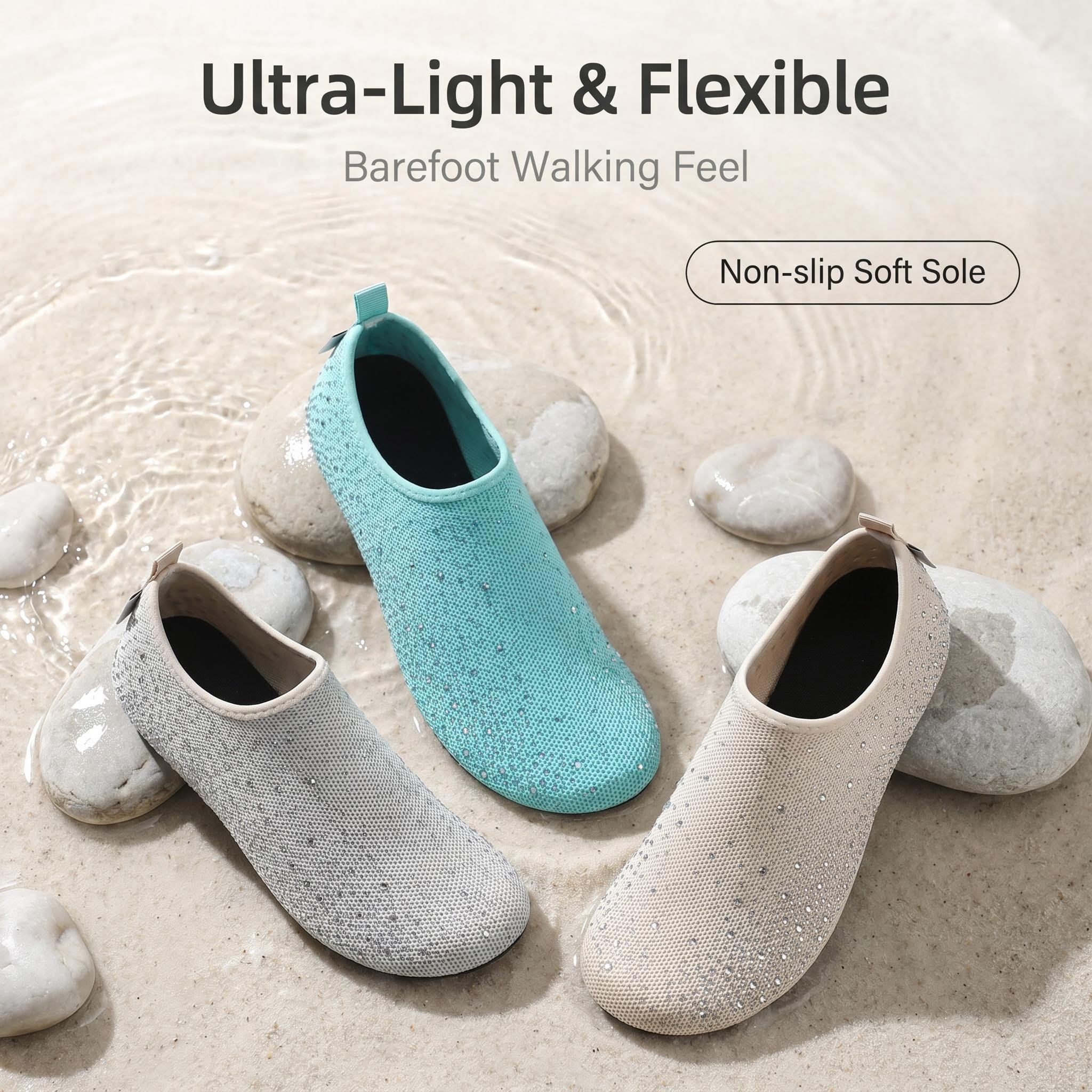 Womens Barefoot Water Shoes Travel House Slippers for Indoor and Outdoor Aqua Socks 