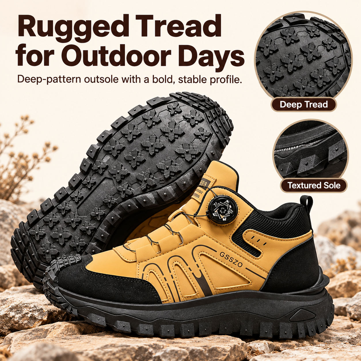 Men's Fashion New Outdoor Hiking Shoes, Good Grip, Breathable and Comfortable, Non-slip and Wear-resistant