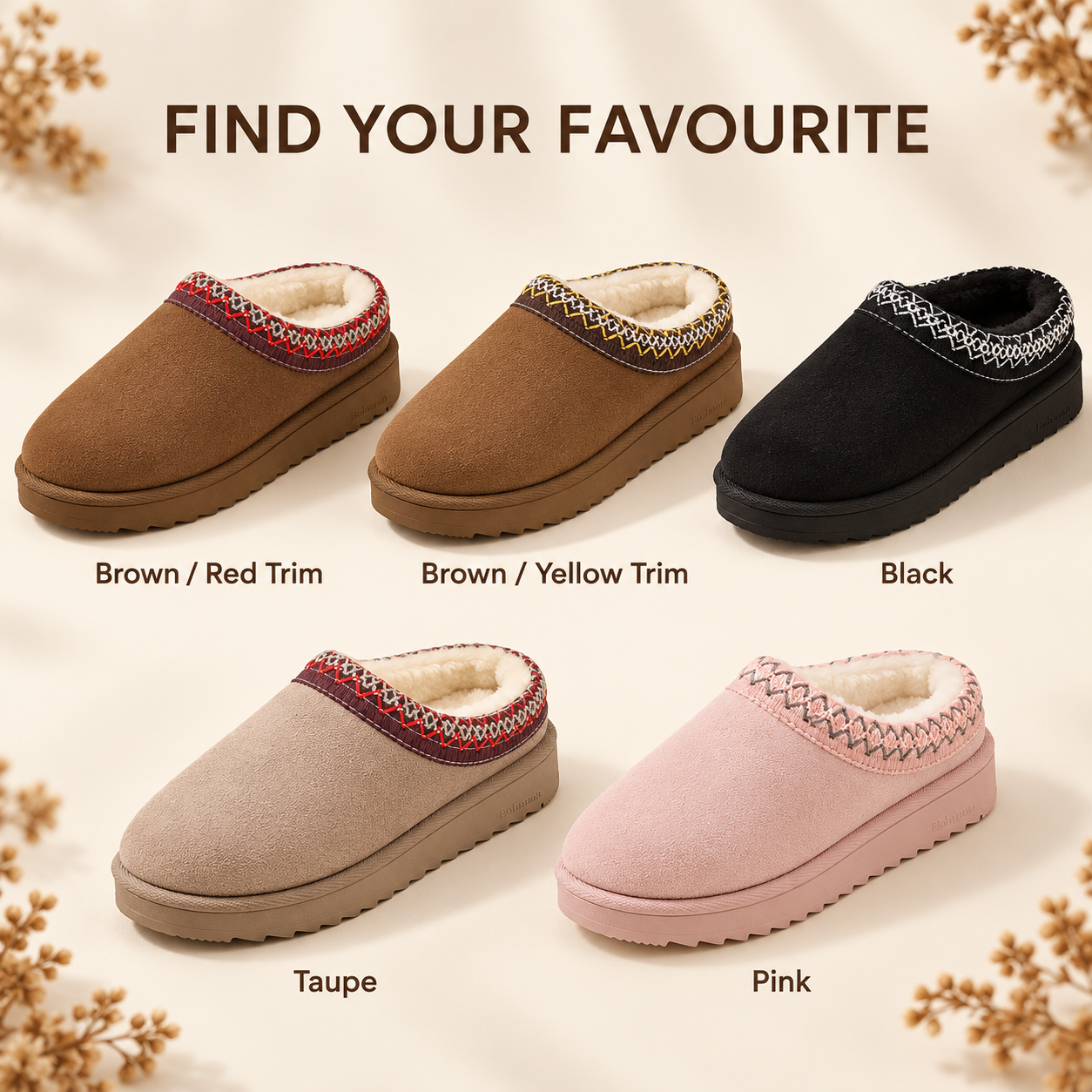 Women's Slipper Slip On For Women Suede Leather Indoor/Outdoor Comfy Fleece Lined Short Mini Snow Boot Slippers House Shoes Breathable Nonslip