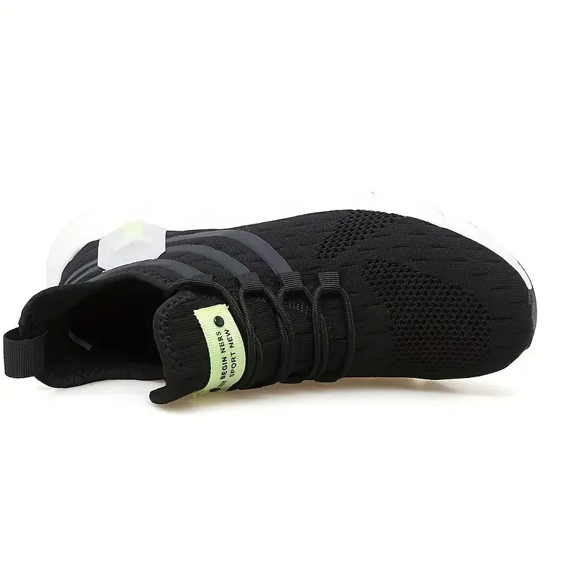 Men's High Elasticity Running Shoes with Popcorn Sole TPR Outsole - Ultra-Lightweight Breathable Mesh Athletic Sneakers for Gym