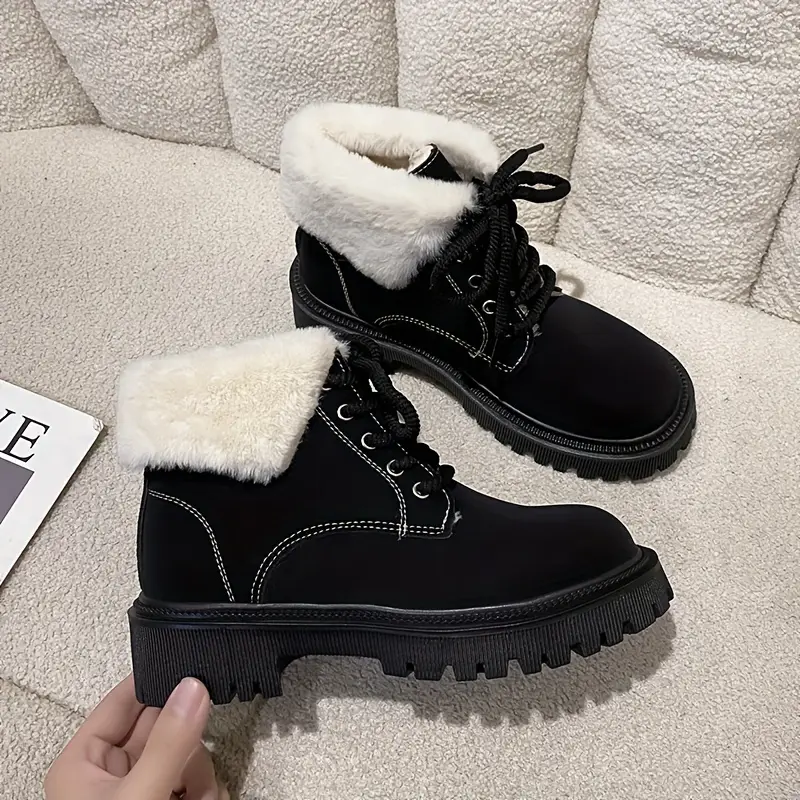 Women'S Winter Warm Lace-Up Ankle Orthopedic Boots 