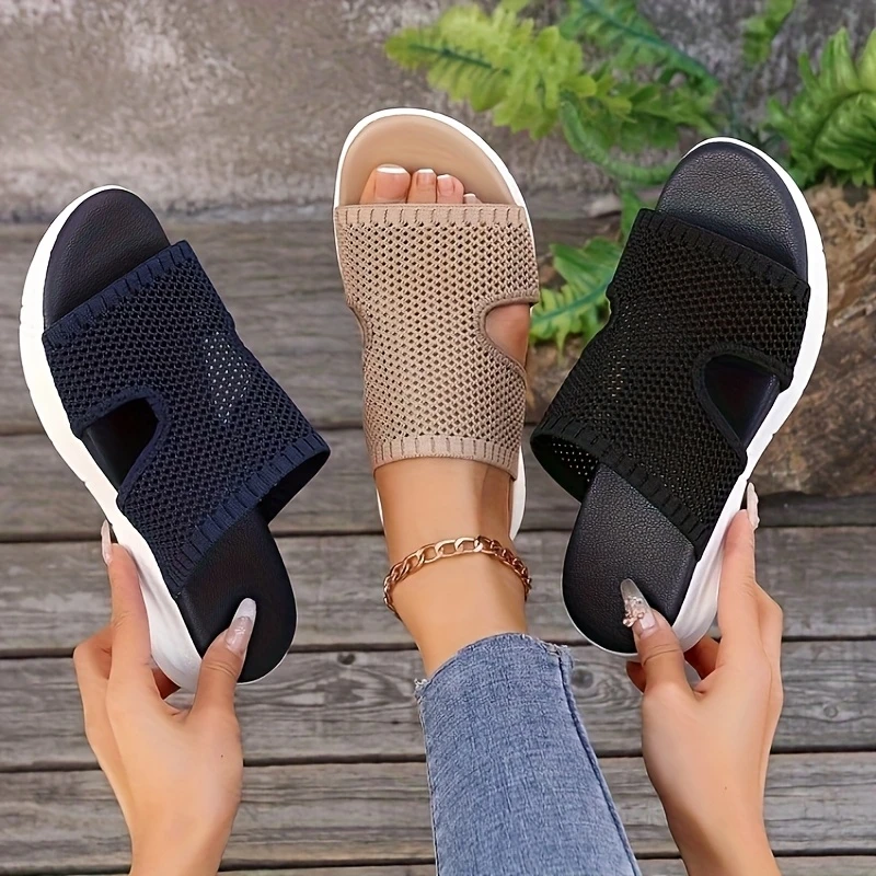 Women'S Lightweight Breathable Knit Wedge Sandals 