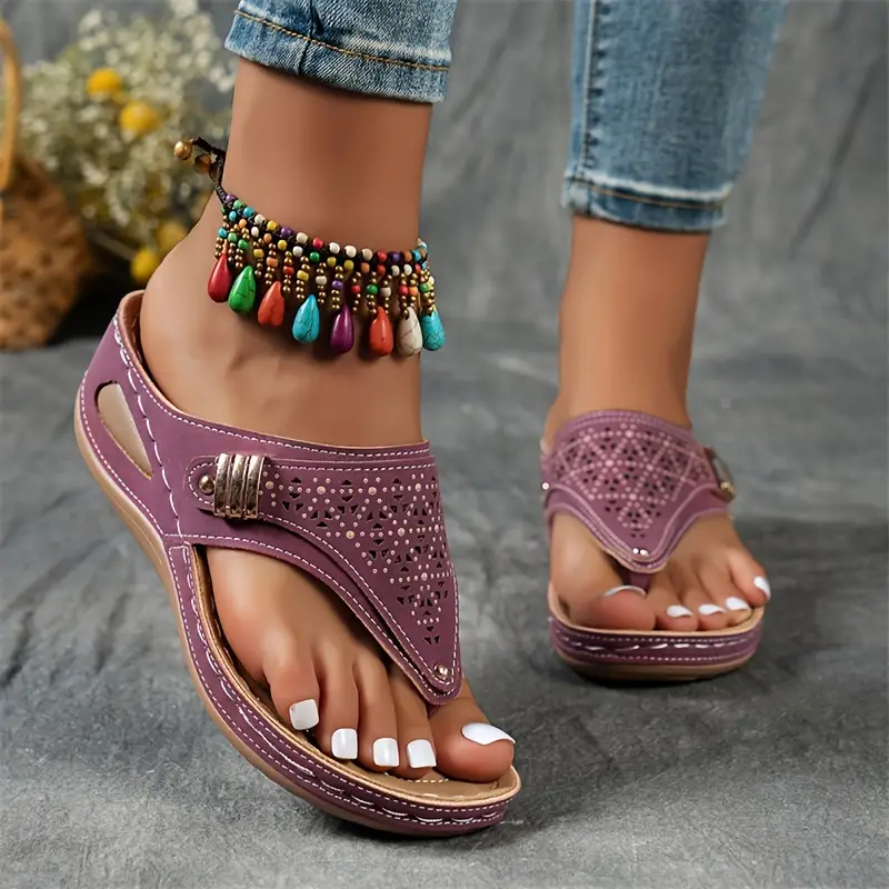Women'S Stylish Wedge Comfortable Arch Support Flip-Flops  