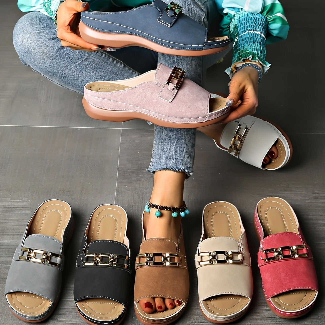 Women'S Summer orthopedic Sandals with Arch Support Comfortable for Travel and Casual Wear