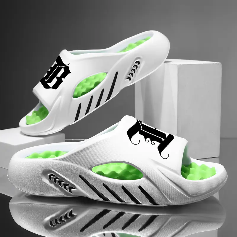 Men's Cloud Slides - Thick-Sole, Non-Slip, Cushioned Sporty Slippers, Summer Indoor-Outdoor Beach Walking Shoes 