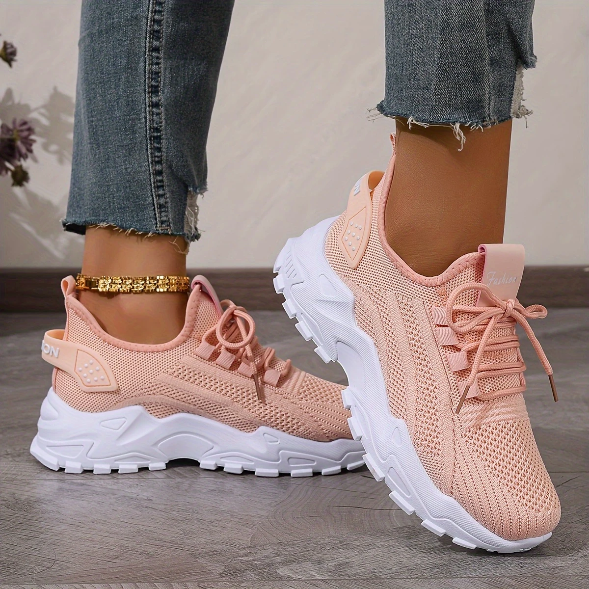 Women'S Fashion Pure Color Tied Sneaker