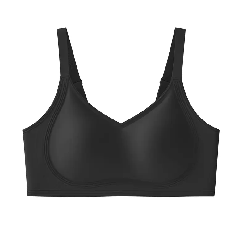 Women's Buttery-Soft Jelly Wireless Bra - Push-Up, Full Coverage, No-Poke Wire, Fleece Support, No-Squash Seamless T-Shirt Style, Adjustable Straps for Lift, Everyday Comfort, Sports Use