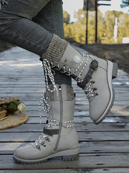 Women's High Heel Fashionable Mid-Calf DesignChelsea Orhtopedic Boots