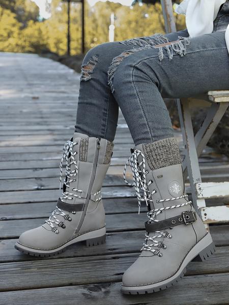 Women's High Heel Fashionable Mid-Calf DesignChelsea Orhtopedic Boots