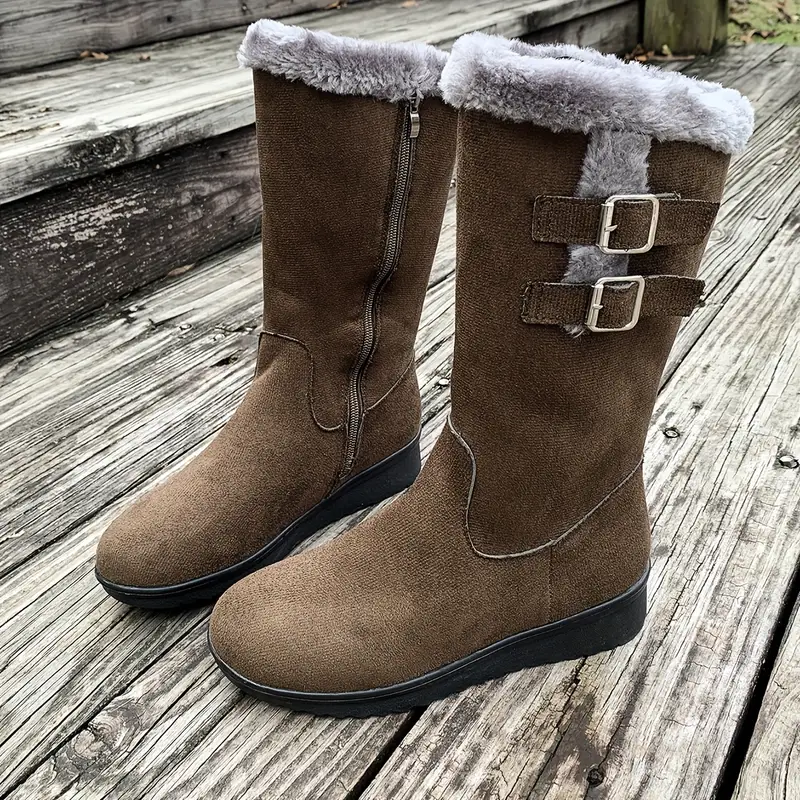 Women's Solid Color Non-slip  Fluffy Boots