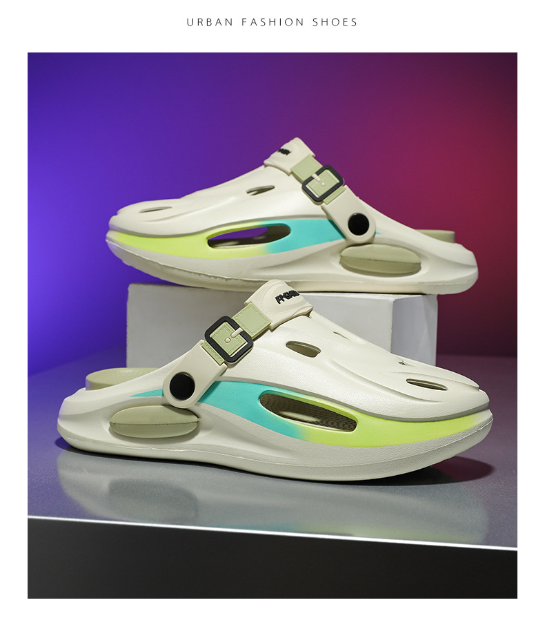 Women's Trendy Colour Block Hollow Out Breathable Comfy Non Slip Durable EVA Soft Sole orthopedic Slippers