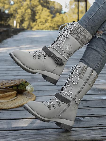 Women's High Heel Fashionable Mid-Calf DesignChelsea Orhtopedic Boots