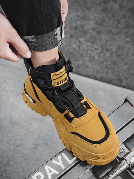 Men's High-Top British Style Work Anti-Slip Durable Shoes，hiking boots 