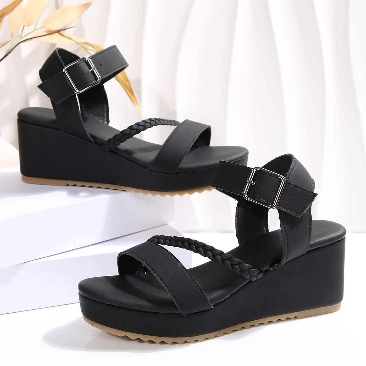 Summer Comfortable Fashion Versatile Easy Fairy Style Wedge Sandals