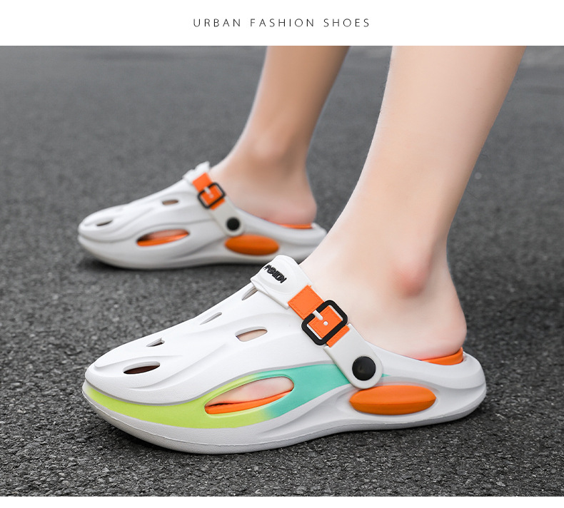 Women's Trendy Colour Block Hollow Out Breathable Comfy Non Slip Durable EVA Soft Sole orthopedic Slippers