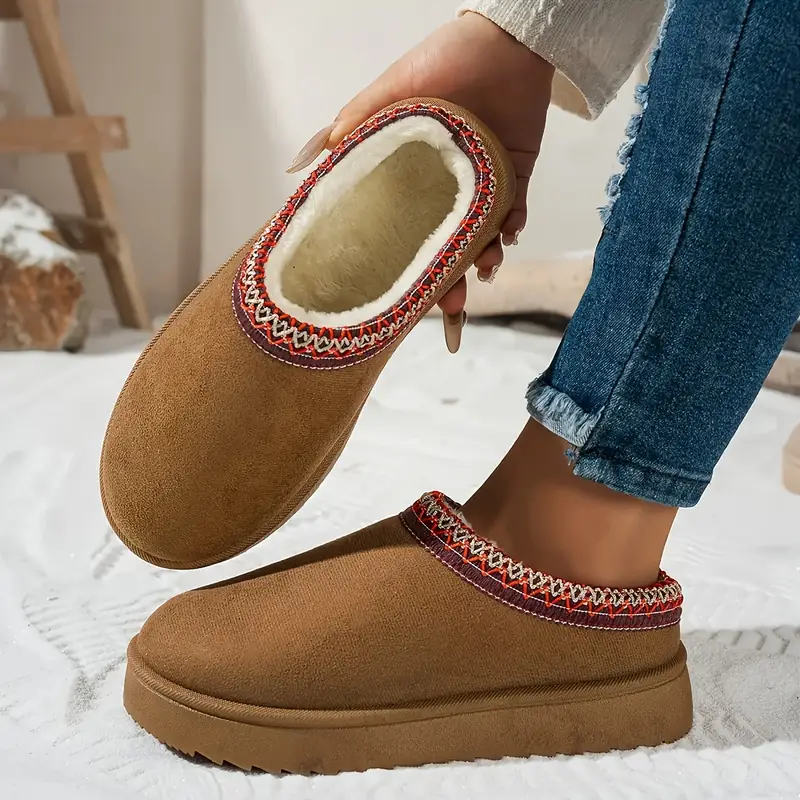 Women's Indoor Warm Slippers with Soft Anti-Slip Sole, Winter Ankle Boots, Cozy House Orthopedic Shoes