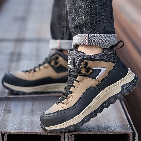 (⏰Limited Time Sale 70% OFF) Men's Orthopedic Protective Hiking/Work Boots - Waterproof, Slip-resistant, Impact-resistant, Puncture-resistant - Wide toe box, Arch Support, Ankle Support