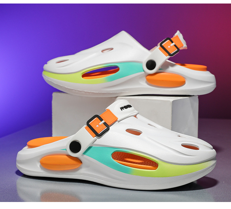 Women's Trendy Colour Block Hollow Out Breathable Comfy Non Slip Durable EVA Soft Sole orthopedic Slippers