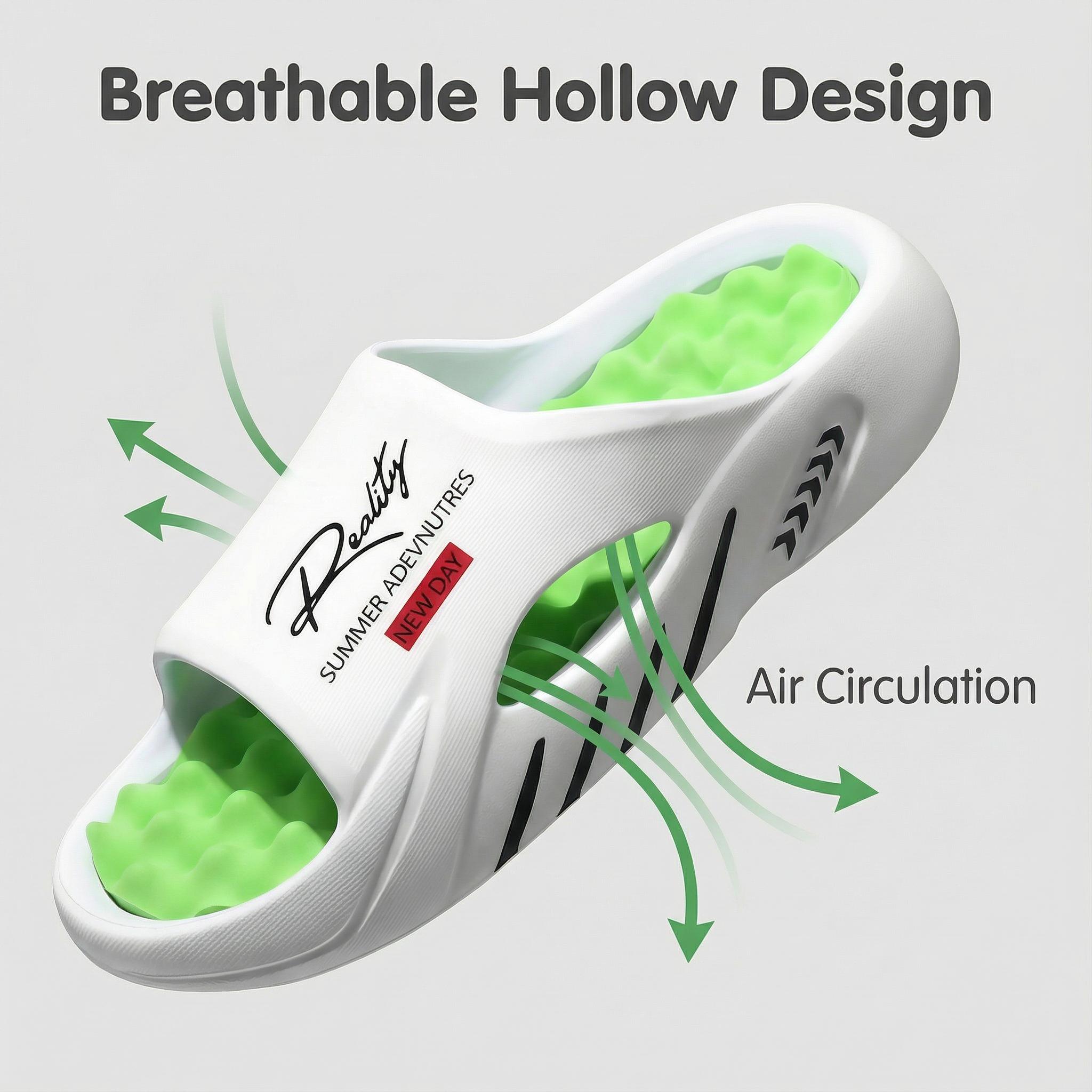 Cloud Men's Orthotic Recovery Slides - Arch Support Sport Sandals for Soccer Season - Pain Relief Non-Slip Indoor Outdoor Slippers