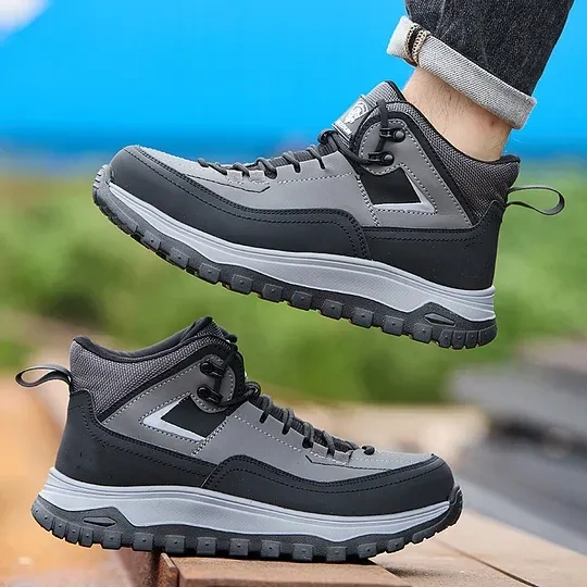 (⏰Limited Time Sale 70% OFF) Men's Orthopedic Protective Hiking/Work Boots - Waterproof, Slip-resistant, Impact-resistant, Puncture-resistant - Wide toe box, Arch Support, Ankle Support