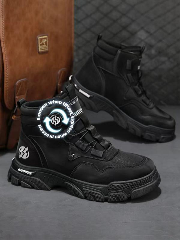 Men's High-Top British Style Work Anti-Slip Durable Shoes，hiking boots 