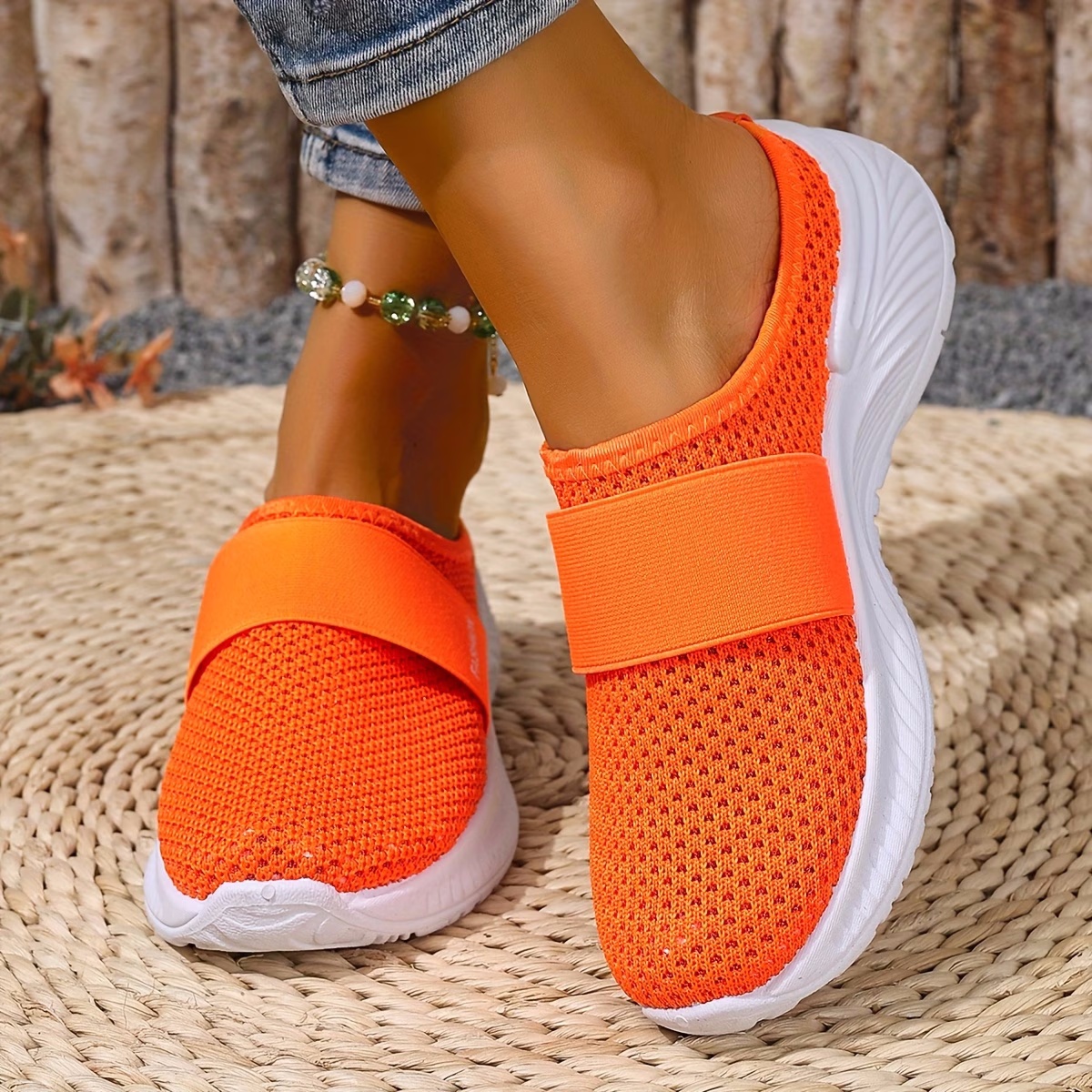 Comfortable Slip-On   Women's Slip-On Orthopedic Casual  Breathable Mesh Upper Sneakers