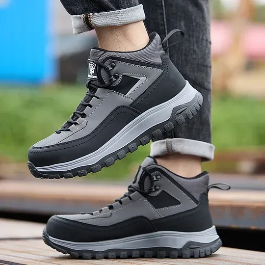 (⏰Limited Time Sale 70% OFF) Men's Orthopedic Protective Hiking/Work Boots - Waterproof, Slip-resistant, Impact-resistant, Puncture-resistant - Wide toe box, Arch Support, Ankle Support